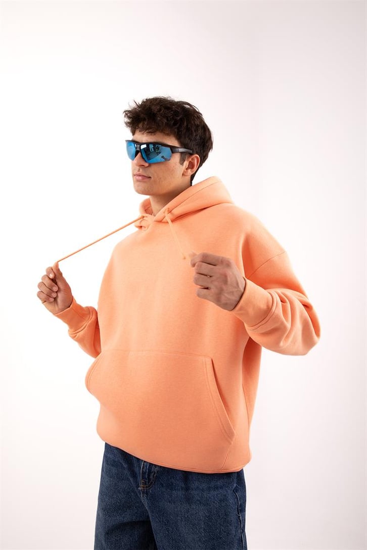 Basic Relax Fit Turuncu Hoodie
