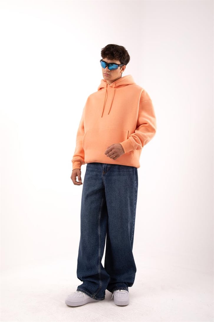 Basic Relax Fit Turuncu Hoodie