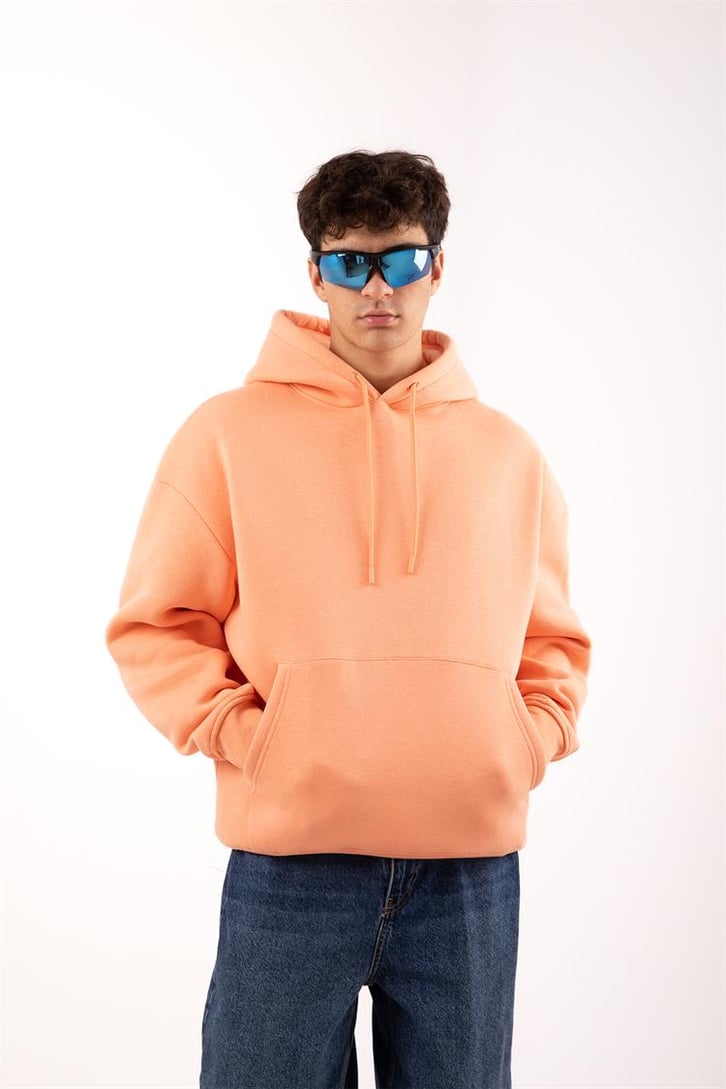Basic Relax Fit Turuncu Hoodie