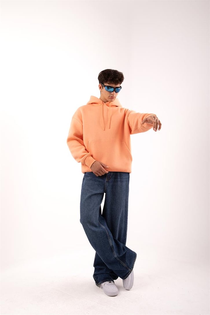 Basic Relax Fit Turuncu Hoodie