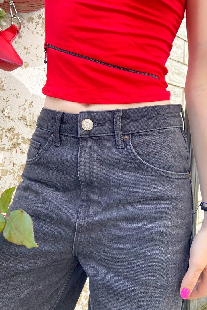 Basic Siyah Baggy Jean