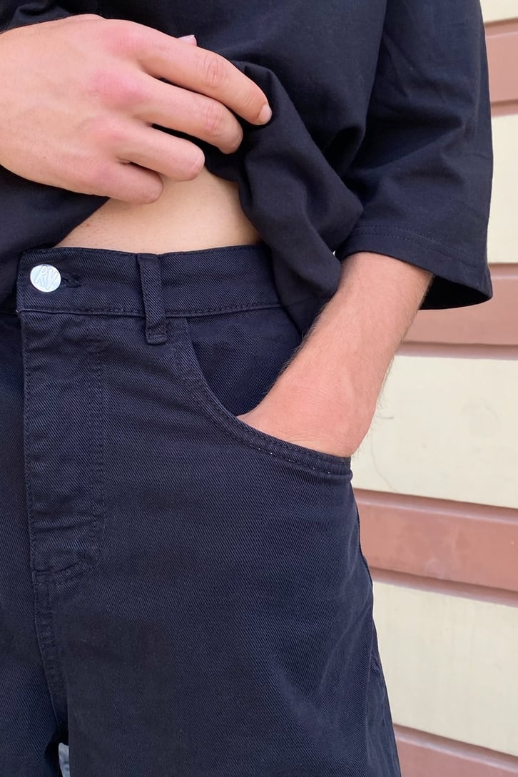 Basic Siyah Baggy Jean