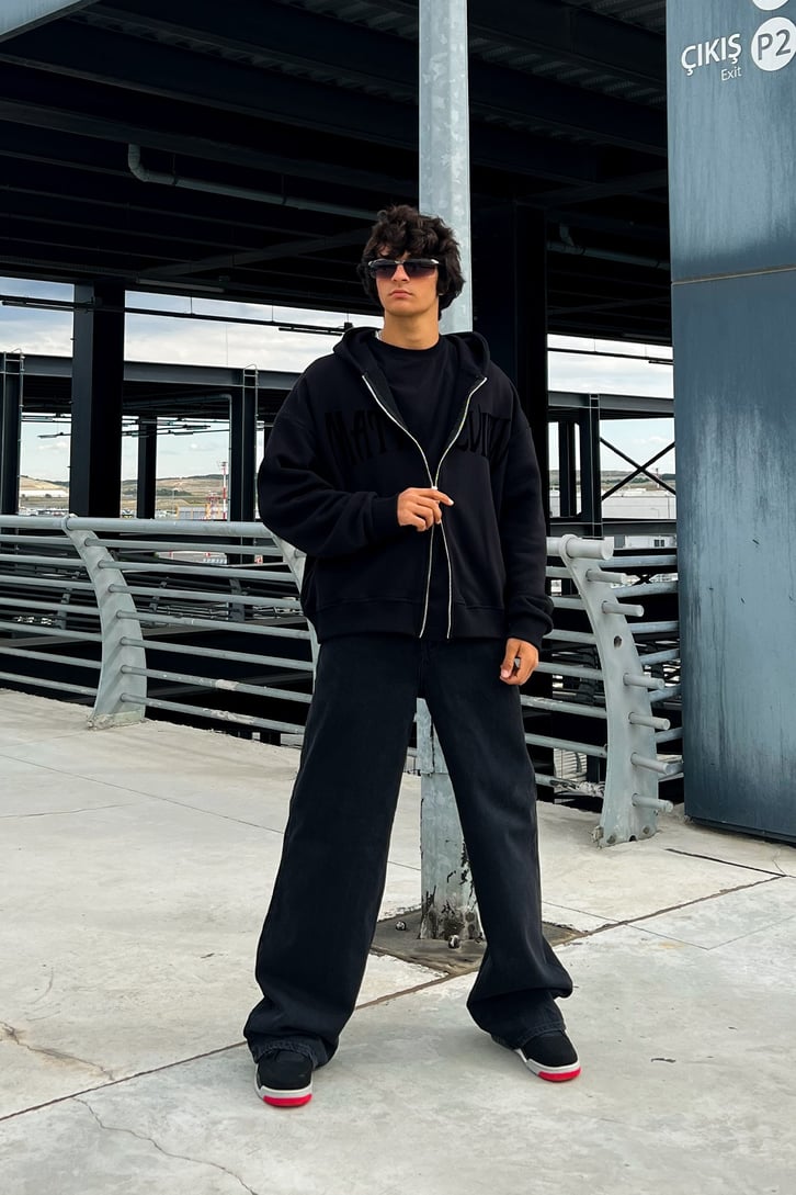 Basic Siyah Baggy Jean