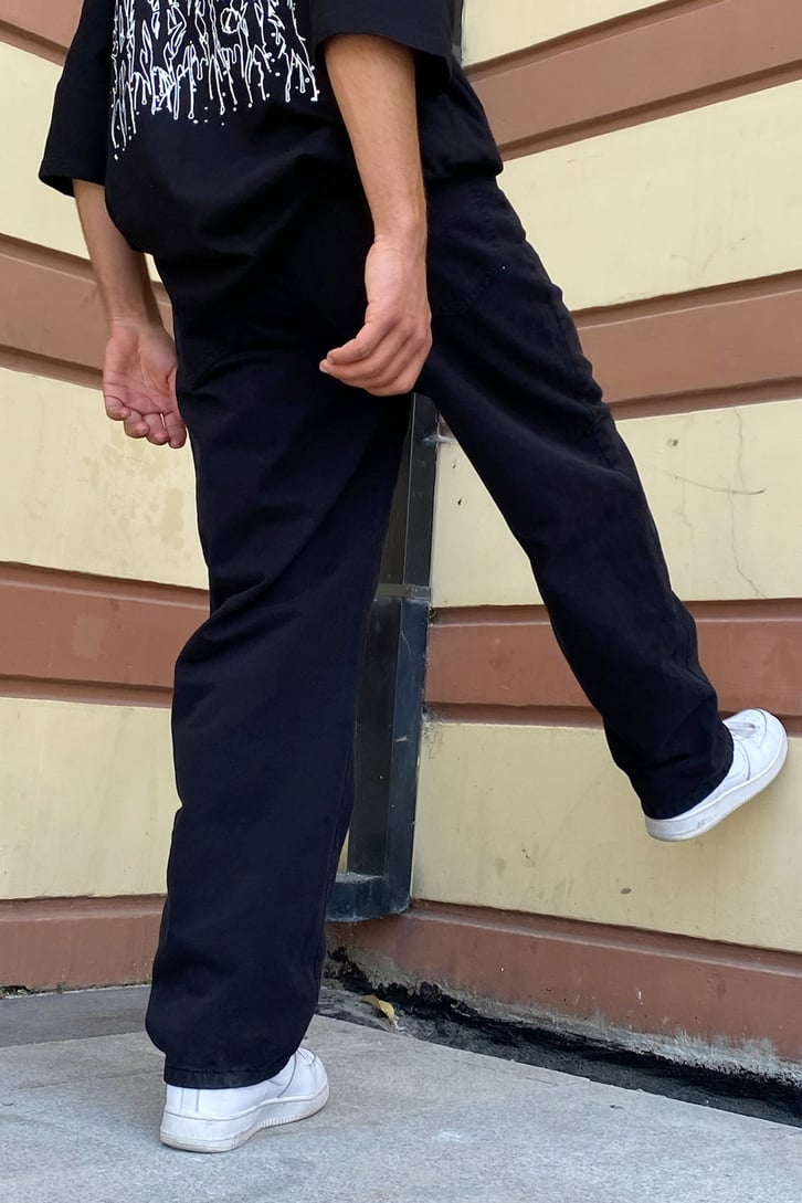 Basic Siyah Baggy Jean