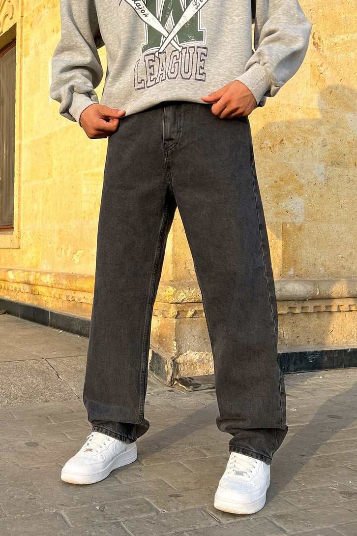 Basic Siyah Baggy Jean