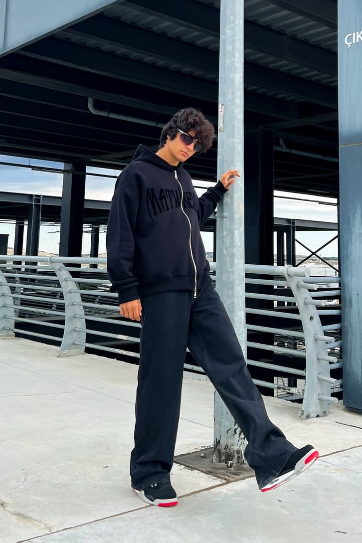 Basic Siyah Baggy Jean
