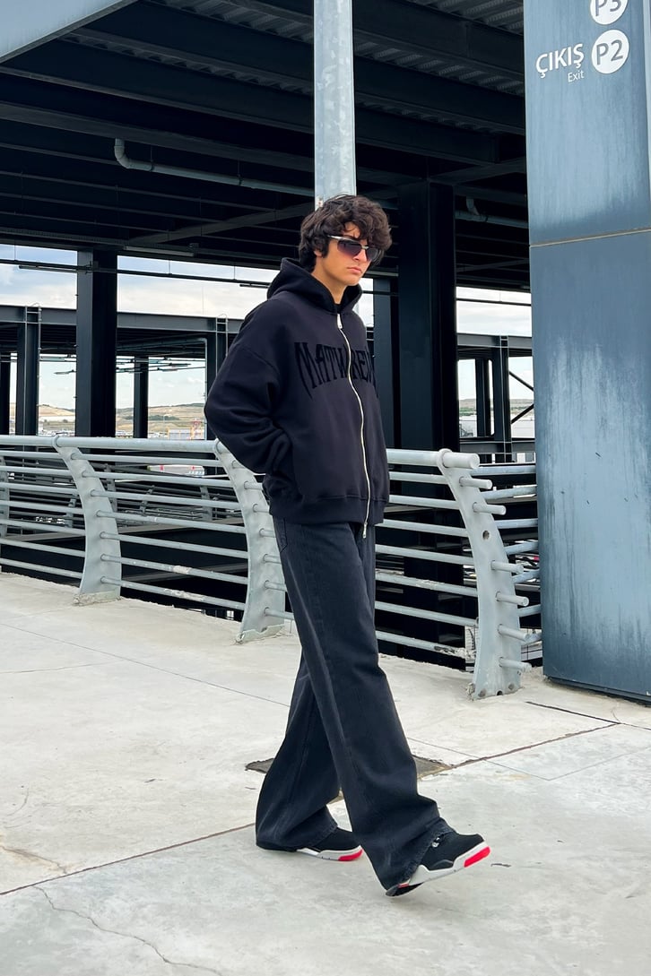 Basic Siyah Baggy Jean