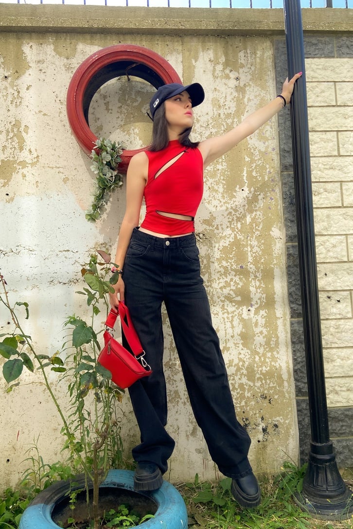 Basic Siyah Baggy Jean