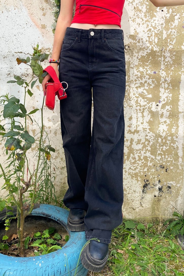 Basic Siyah Baggy Jean