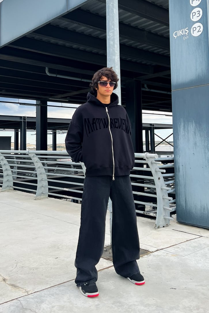 Basic Siyah Baggy Jean
