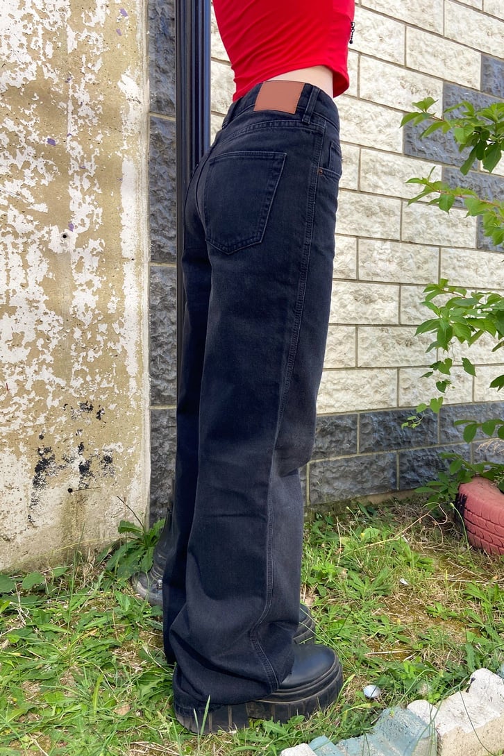 Basic Siyah Baggy Jean