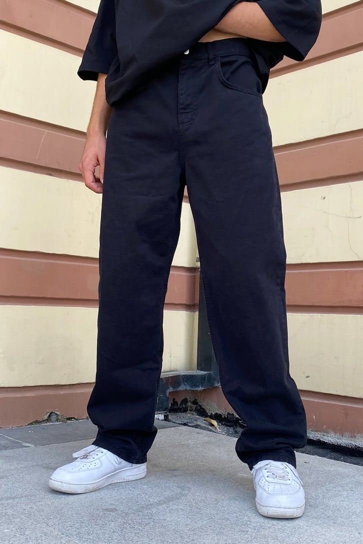 Basic Siyah Baggy Jean