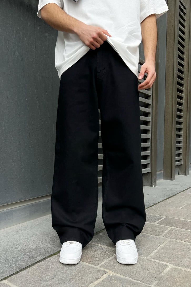 Basic Siyah Baggy Jean