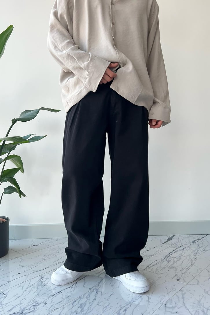 Basic Siyah Baggy Pantolon
