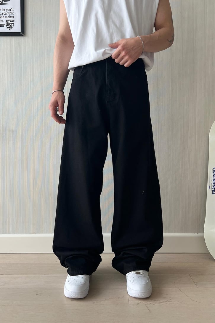 Basic Siyah Baggy Pantolon