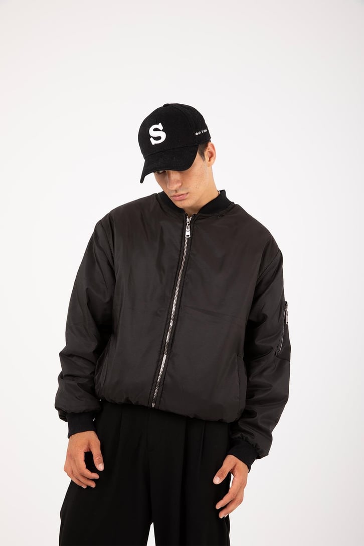 Basic Siyah Bomber Ceket