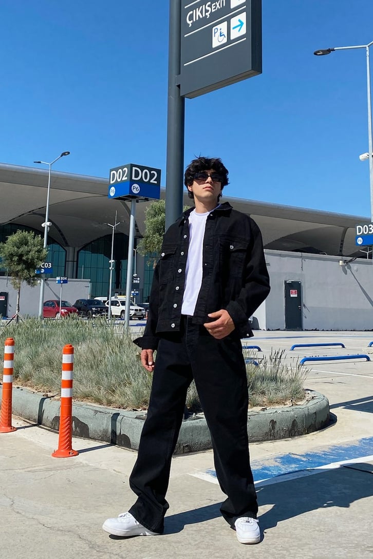 Basic Siyah Denim Jacket