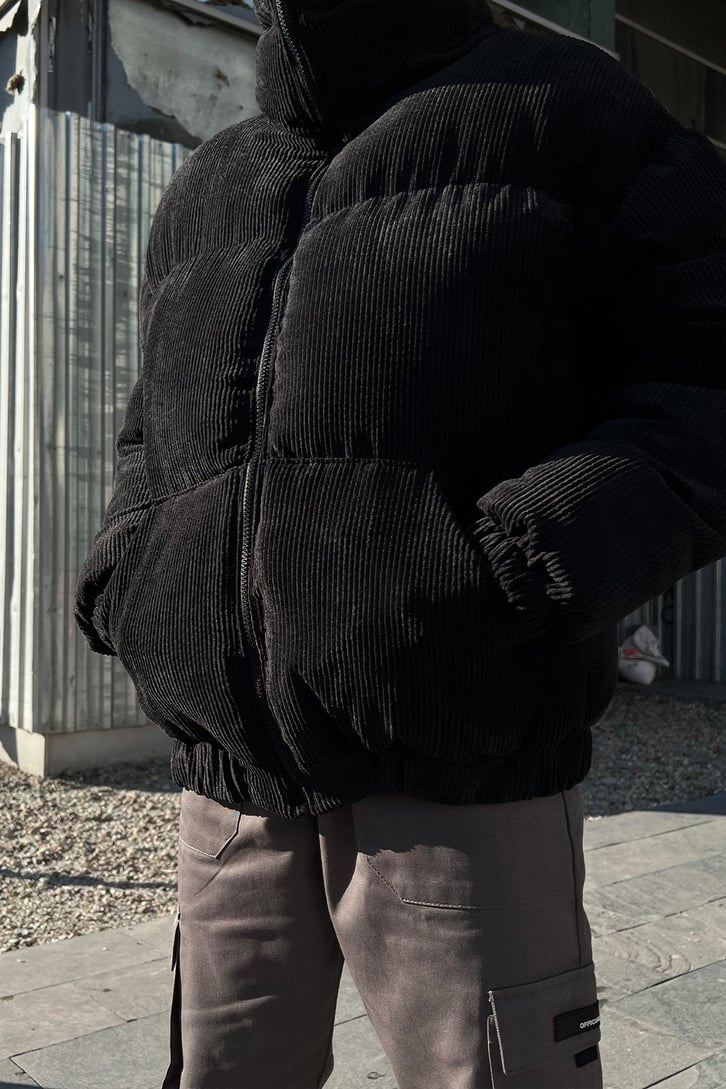 Basic Siyah Kadife Mont