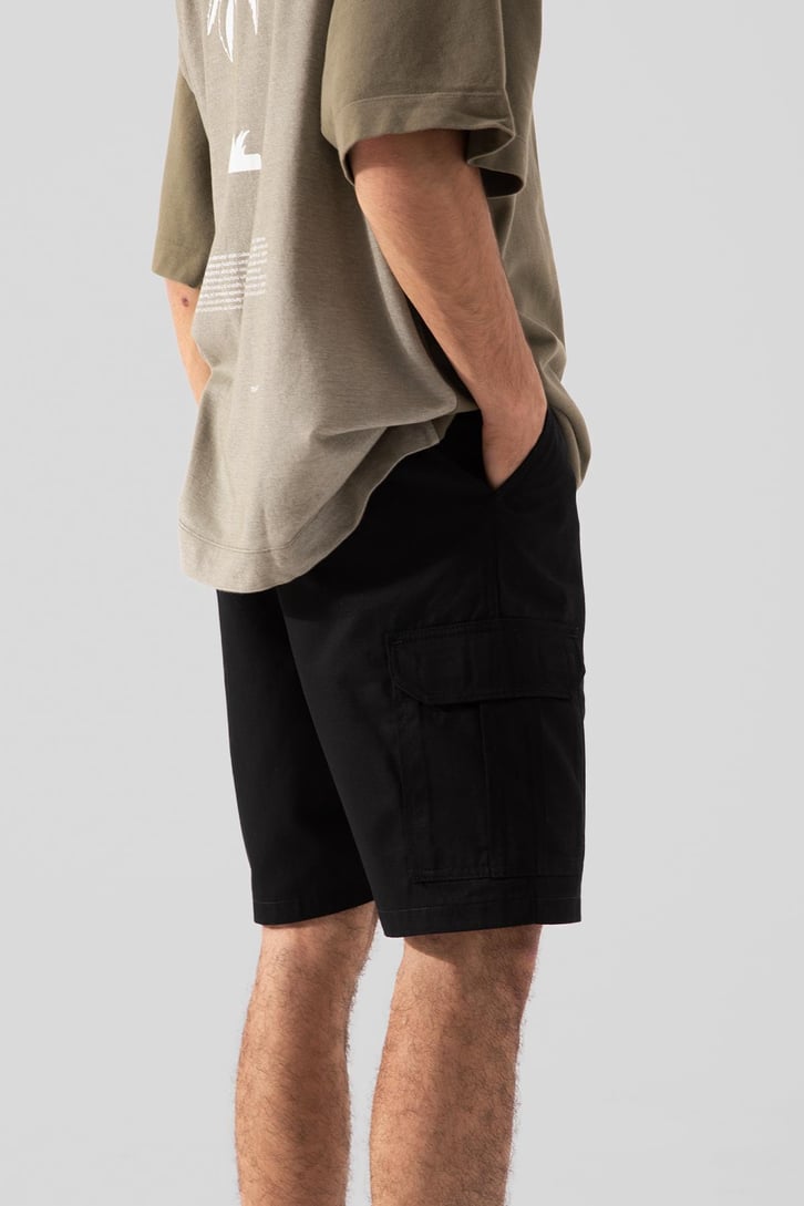 Basic Siyah Kargo Cep Şort