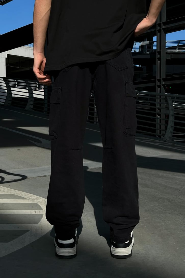 Basic Siyah Kargo Pantolon