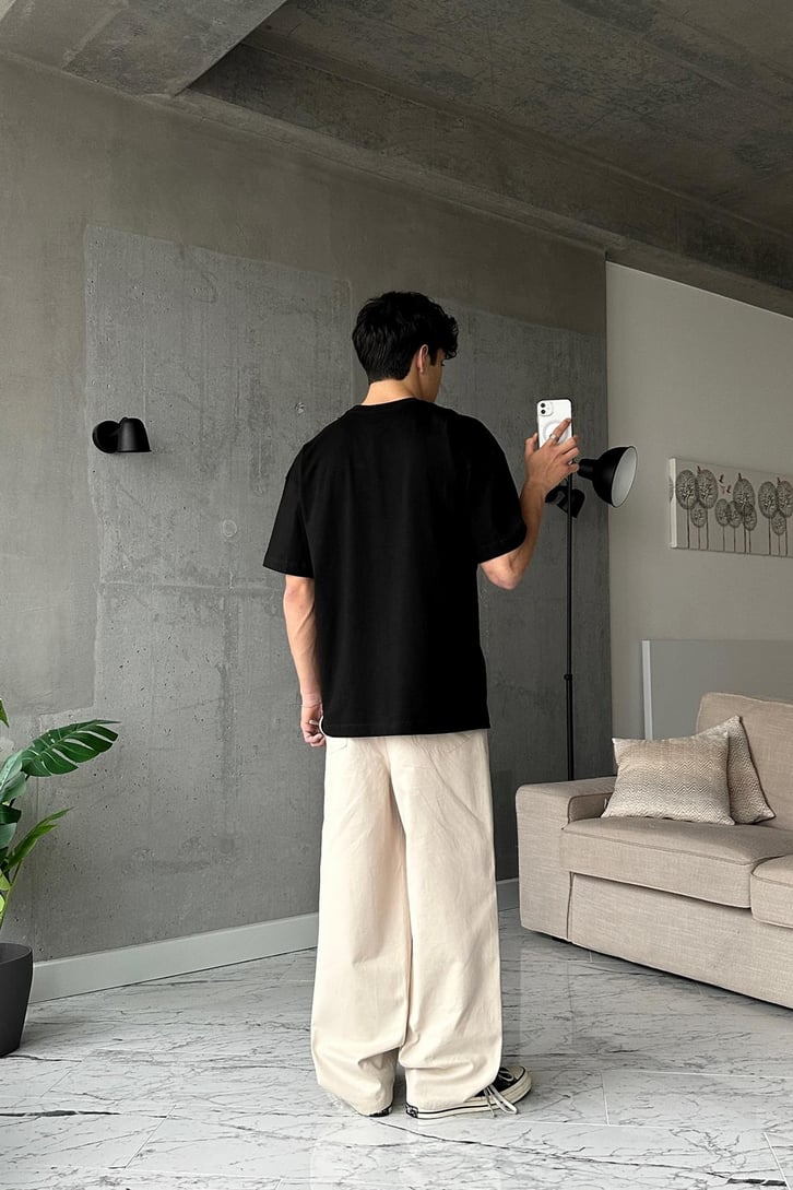 Basic Siyah Oversize Tişört