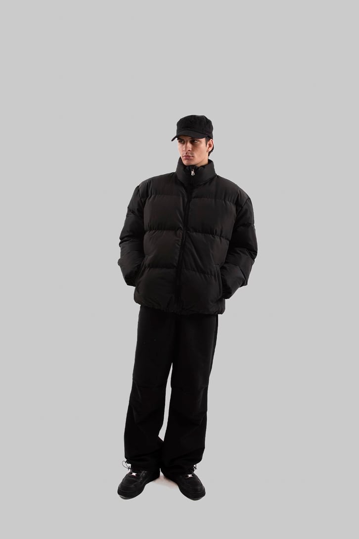Basic Siyah Şişme Mont