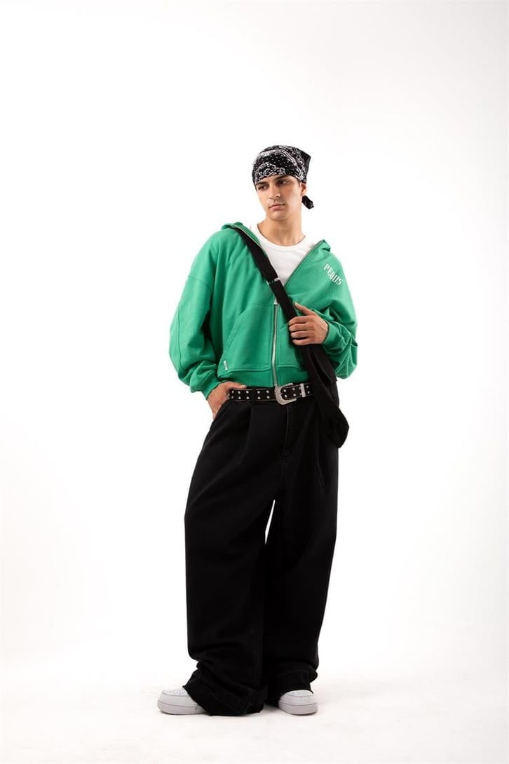 Basic Siyah Super Baggy Jean