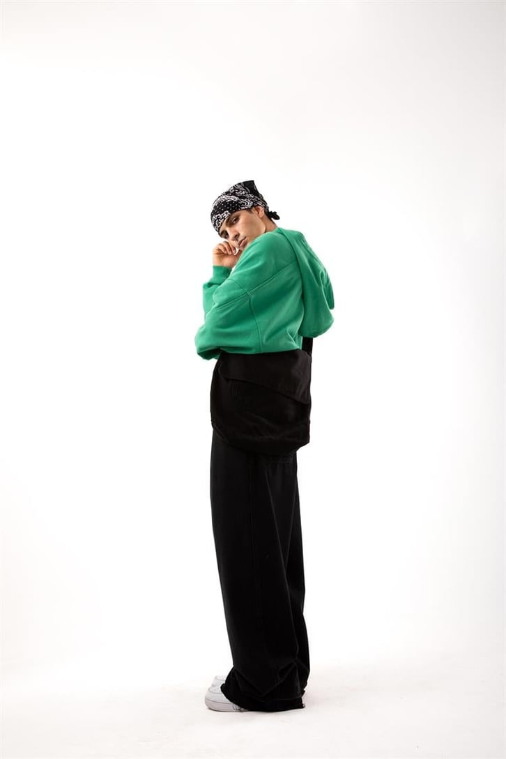 Basic Siyah Super Baggy Jean