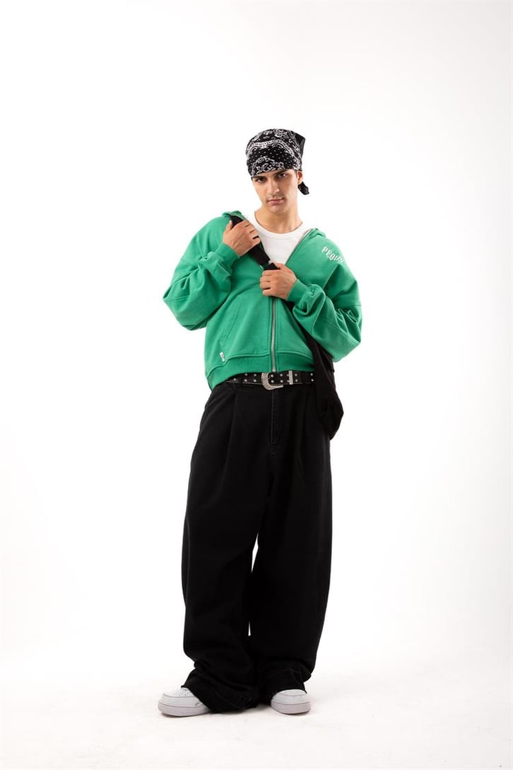 Basic Siyah Super Baggy Jean