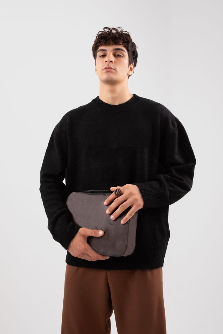 Basic Siyah Triko Kazak