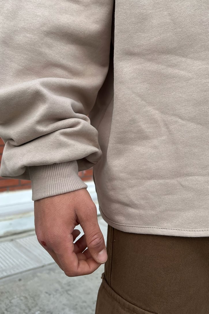 Basic Sütlü Kahve Oversize Sweatshirt