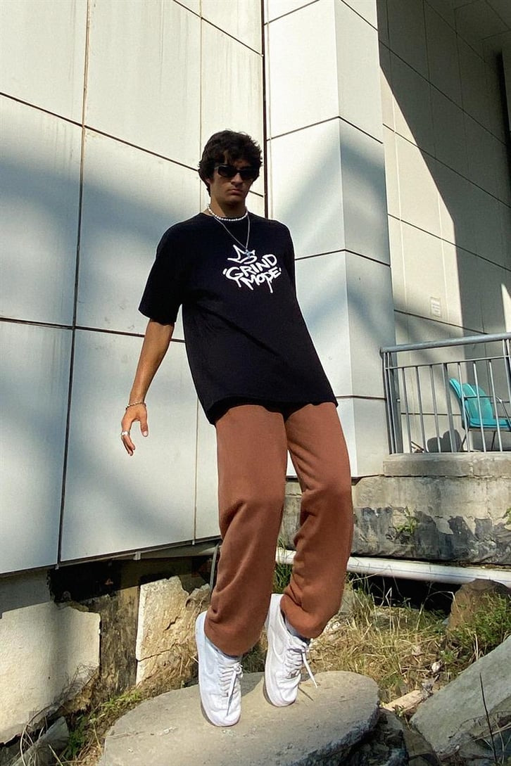 Basic Taba Renk Jogger Fit Eşofman Altı