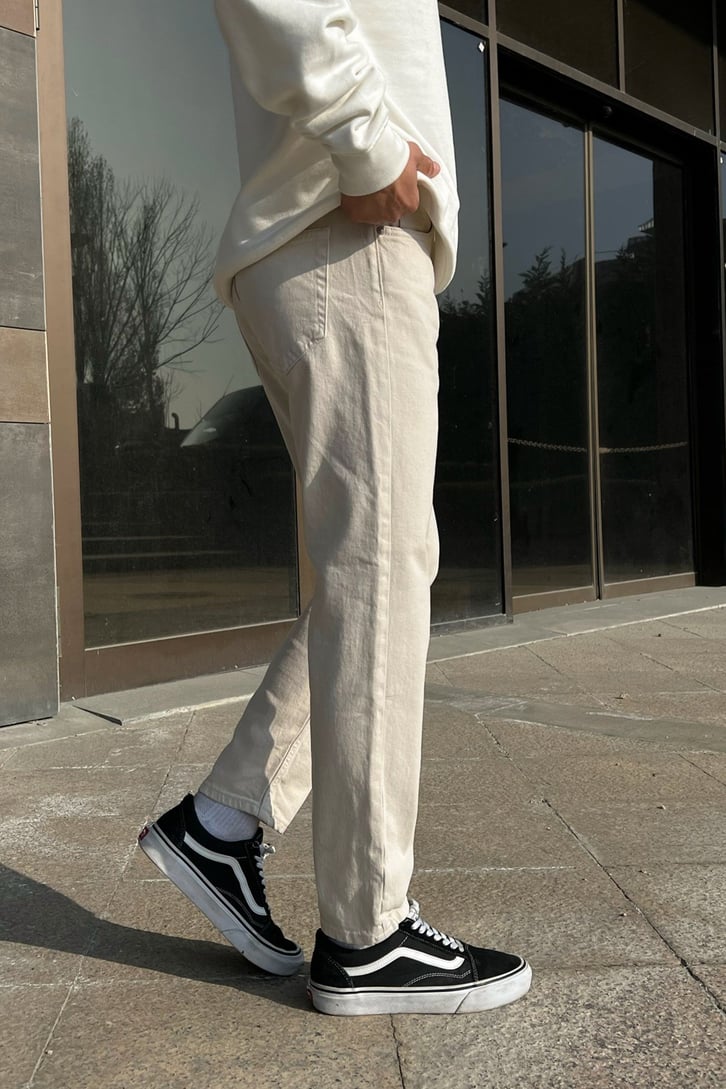 Basic Taş Rengi Regular Fit Jean