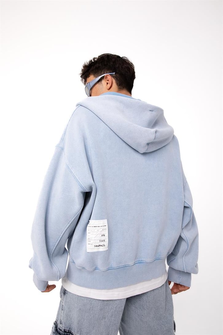 Basic Taş Rengi Zip Hoodie