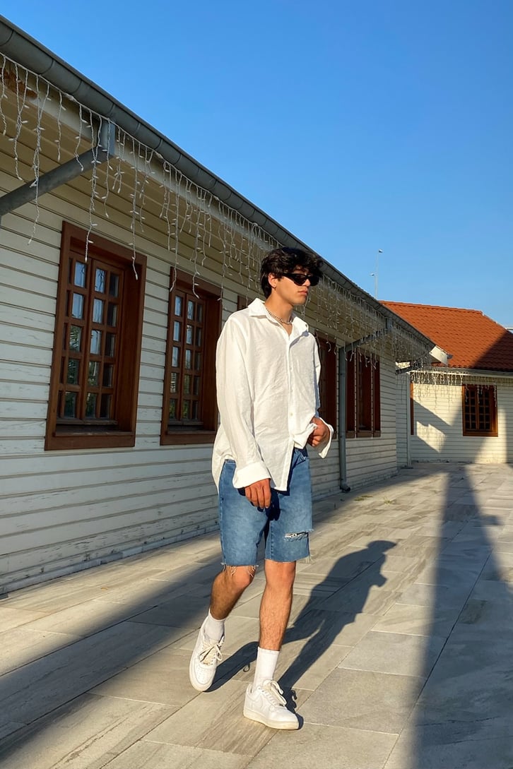 Basic Uzun Kollu Beyaz Gömlek