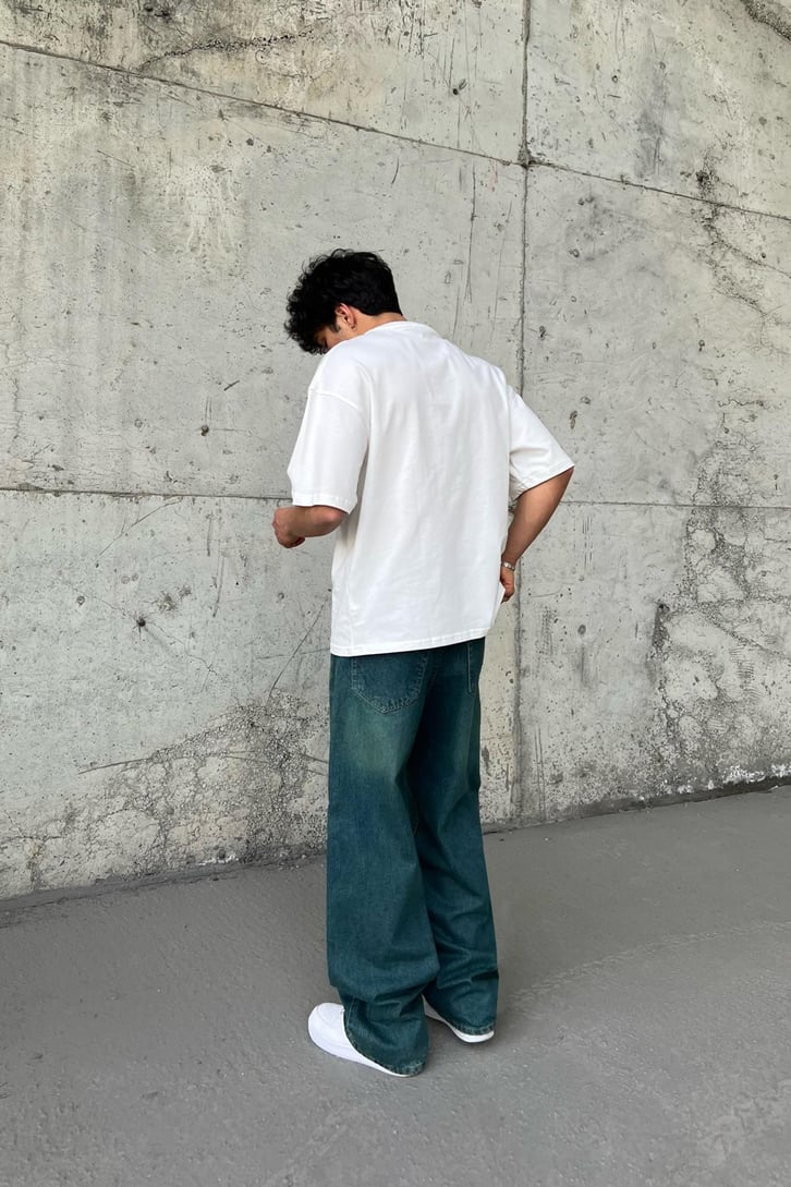 Basic Vintage Green Baggy Jean