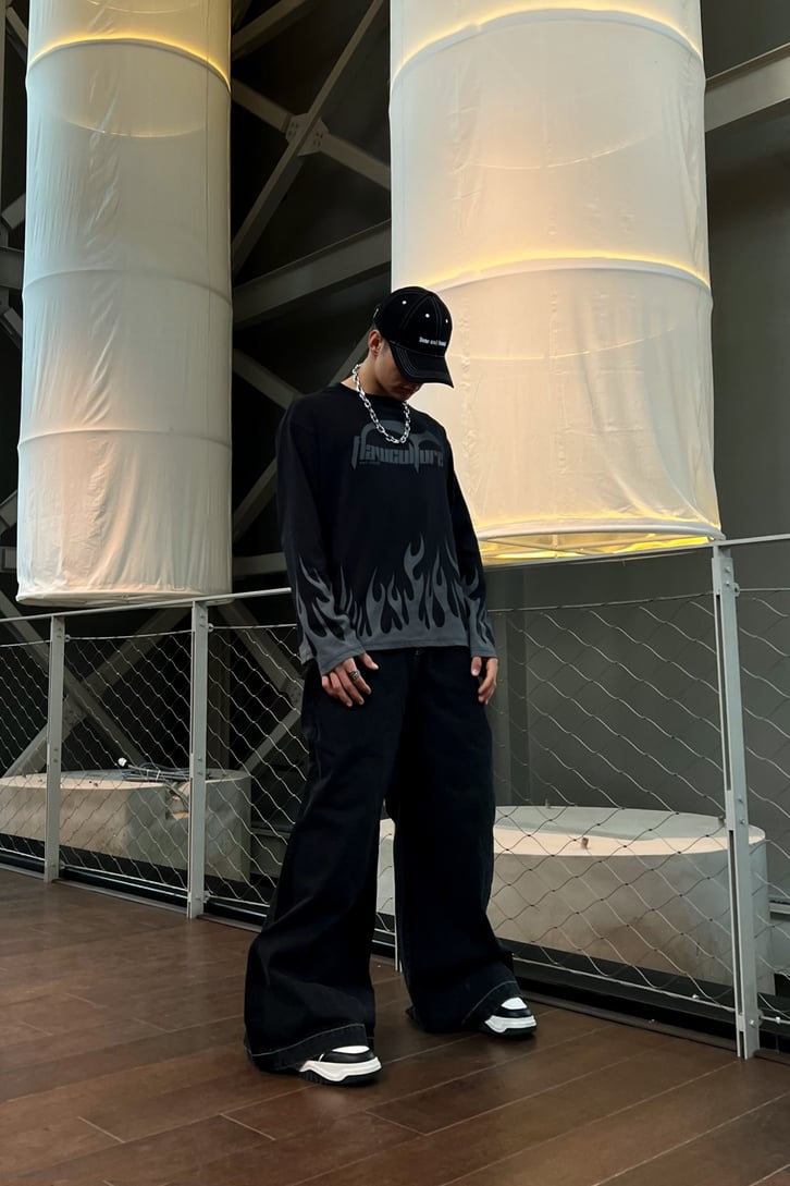 Basic Wide Leg Antrasit Baggy Jean