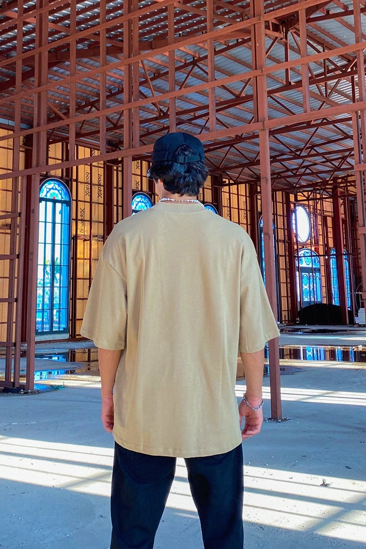 Basic Yağ Yeşili Oversize Tshirt