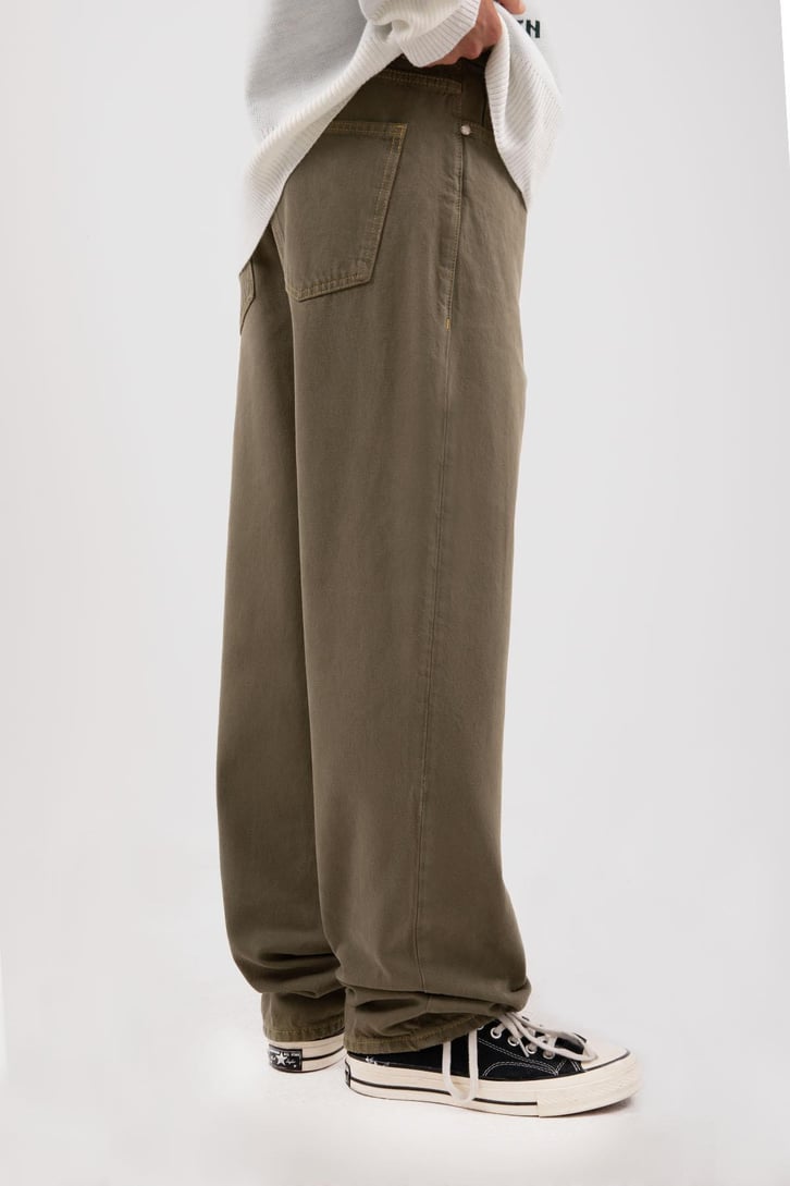 Basic Yeşil Baggy Pantolon