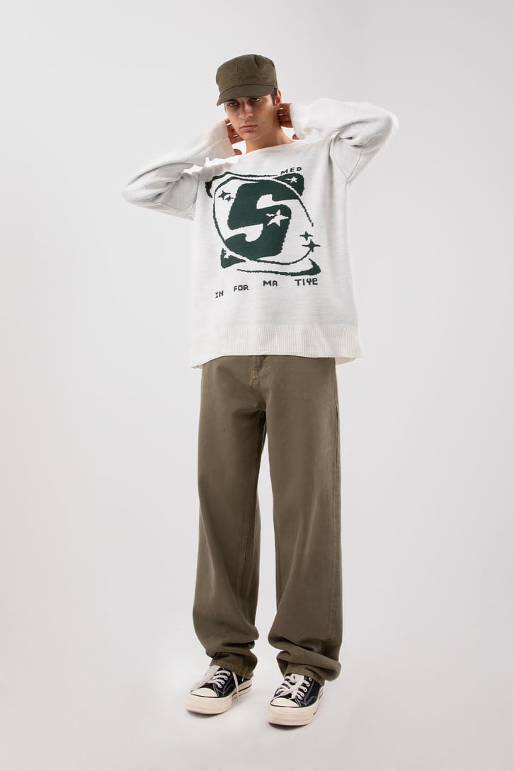 Basic Yeşil Baggy Pantolon