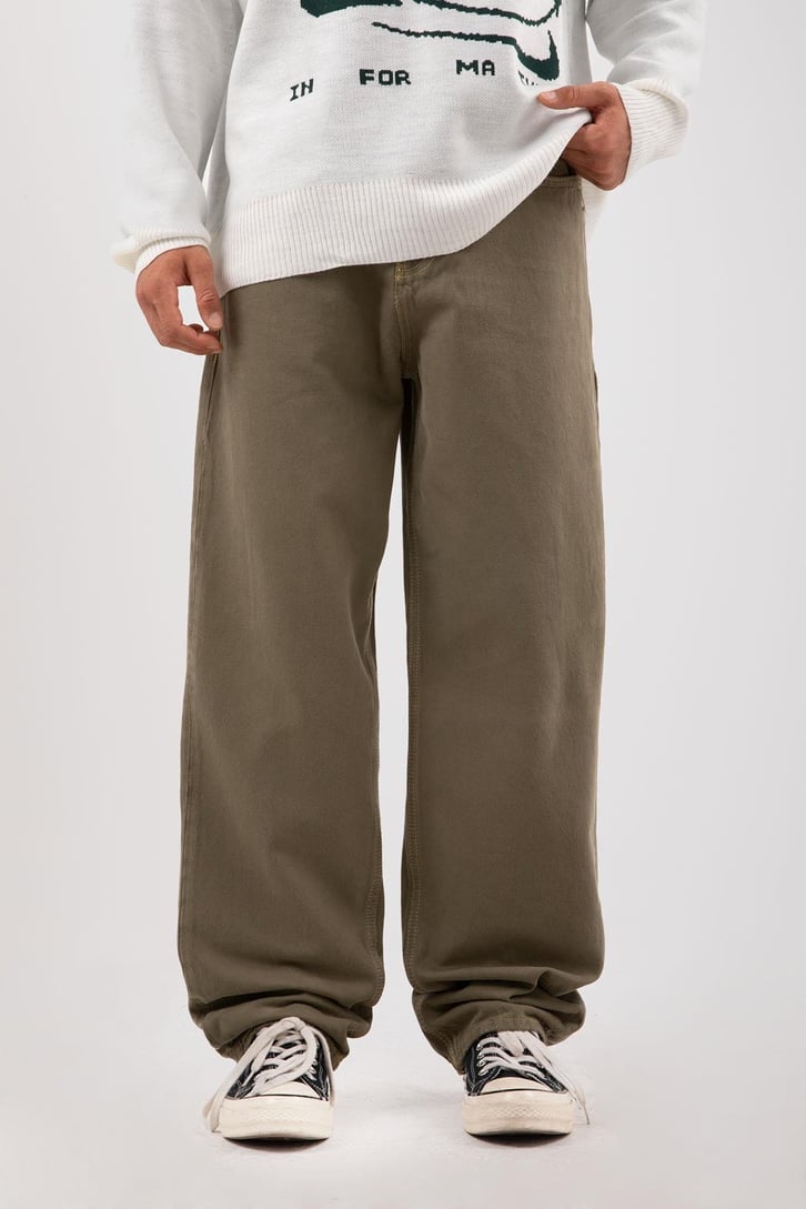 Basic Yeşil Baggy Pantolon