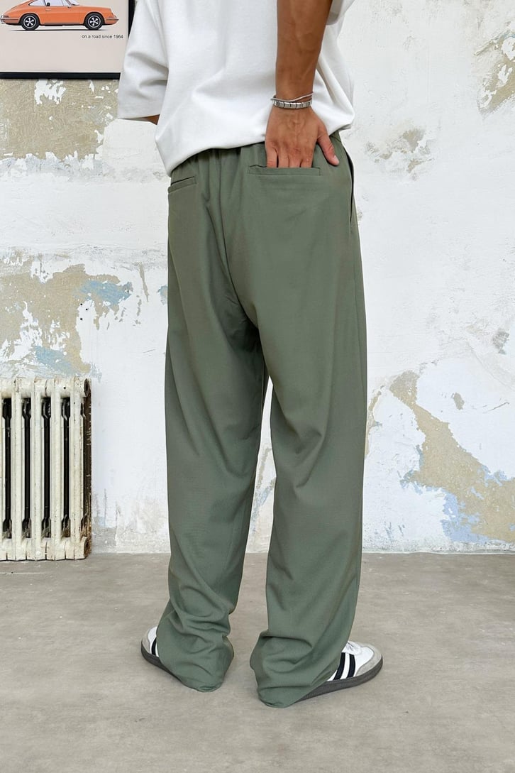 Basic Yeşil Kumaş Pantolon