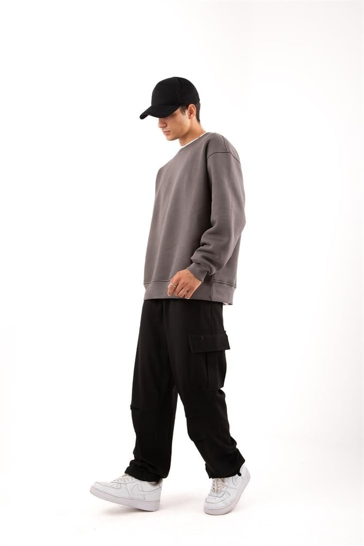 Basic Yeşil Oversize Sweatshirt
