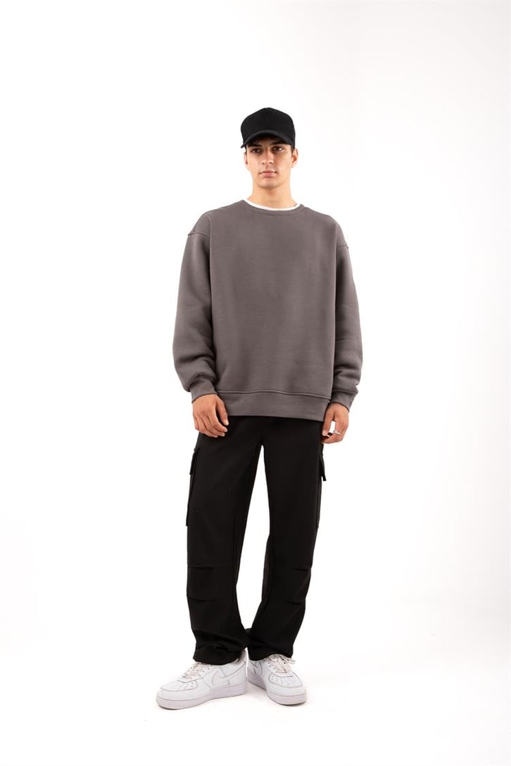 Basic Yeşil Oversize Sweatshirt