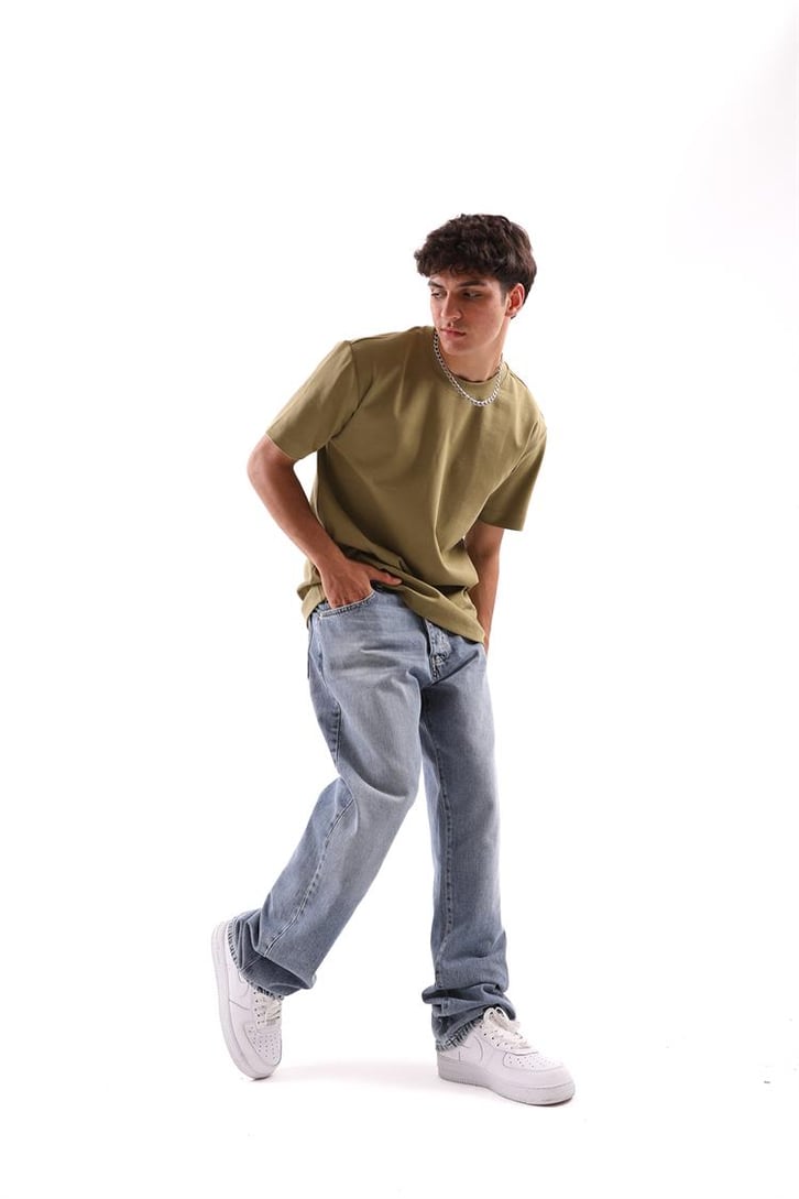 Basic Yeşil Regular Fit Tişört