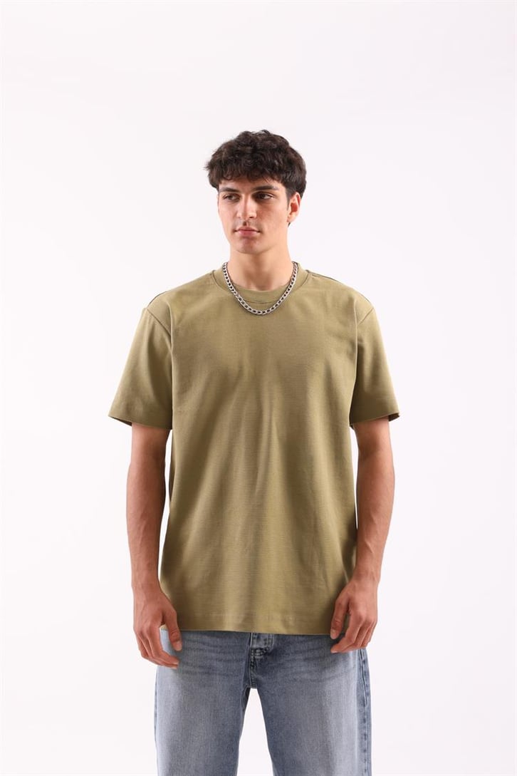 Basic Yeşil Regular Fit Tişört
