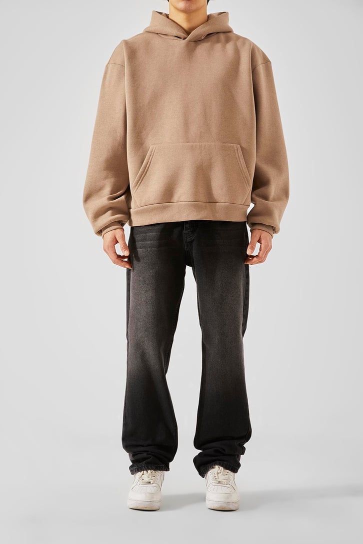 Basic Yıkamalı Siyah Baggy Jean