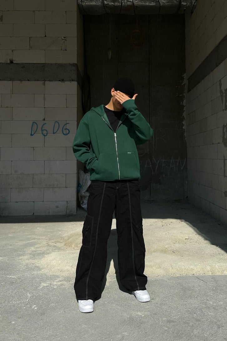 Basic Zipper Oversize Hoodie