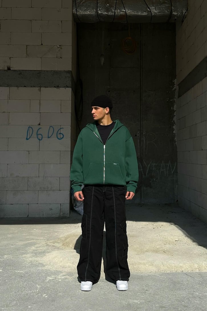 Basic Zipper Oversize Hoodie