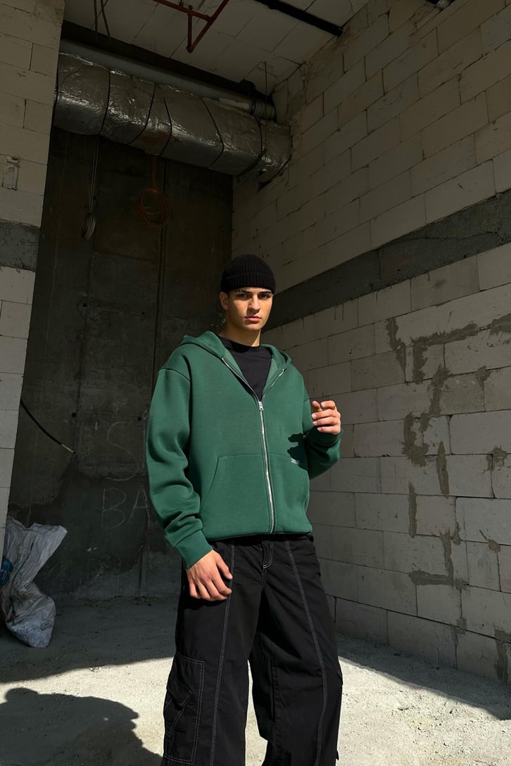 Basic Zipper Oversize Hoodie